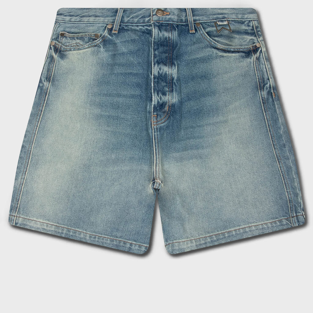 Boxy Traxedo Denim Short - Isla Indigo