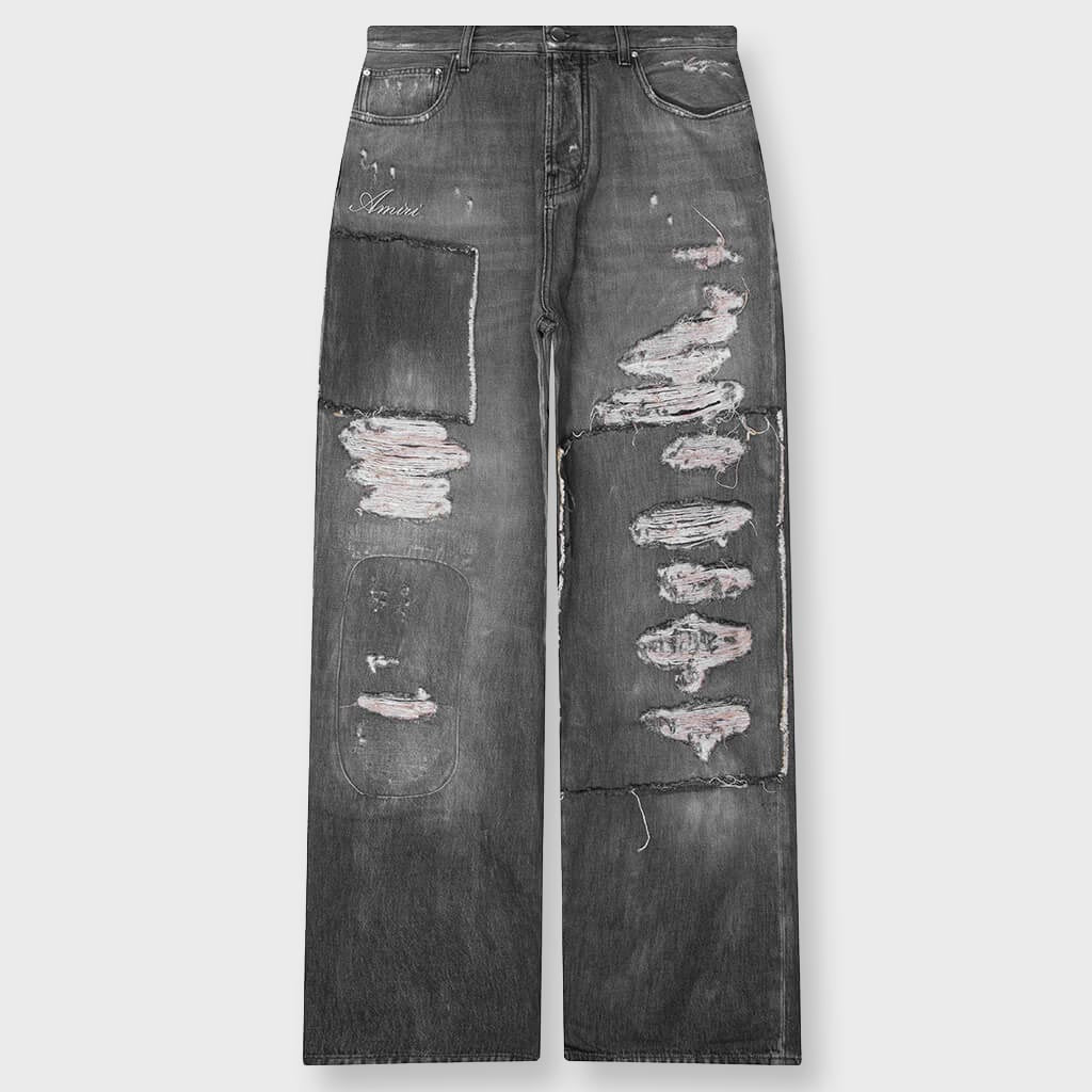Carpenter Repaired Baggy Jean - Crafted Black