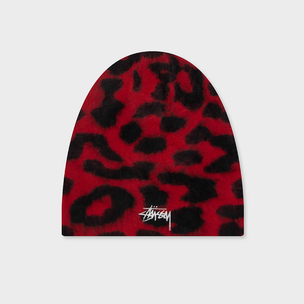 Cashmere Leopard Skullcap - Red