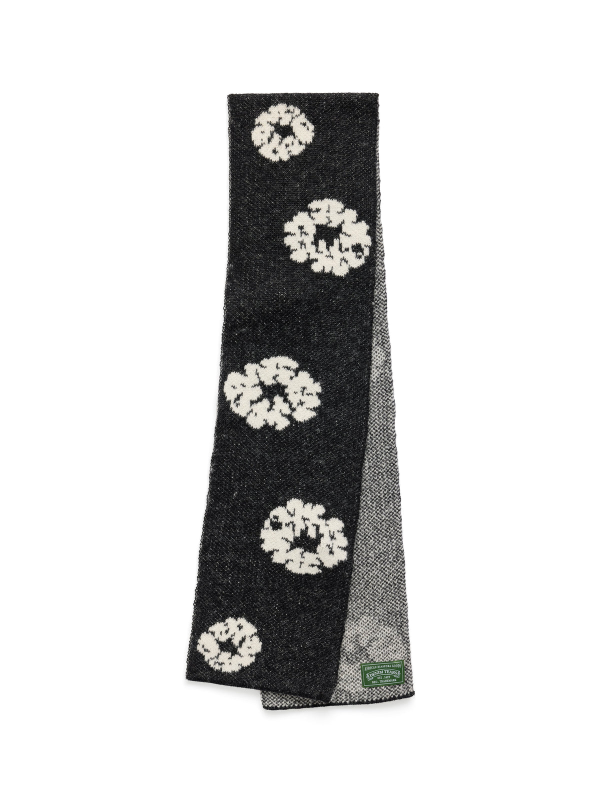 Cotton Wreath Scarf Black