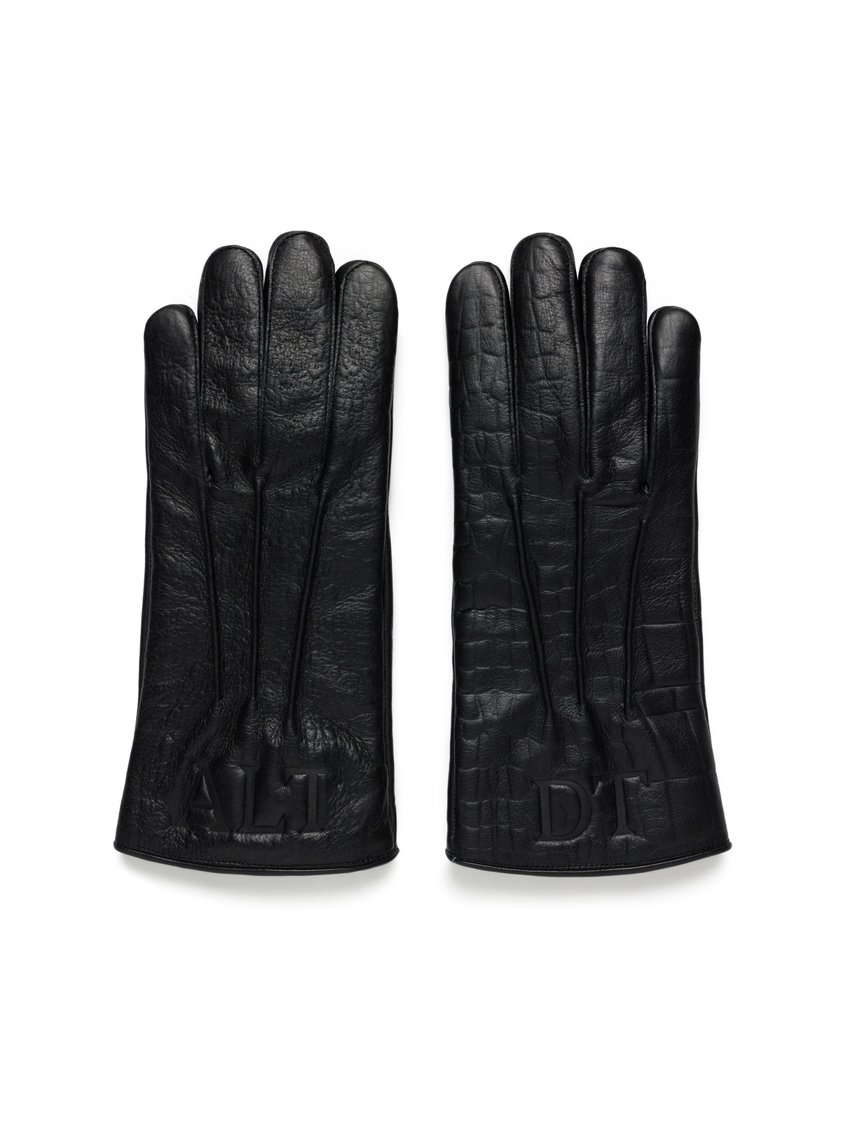 André Leon Talley Croc Embossed Leather Gloves