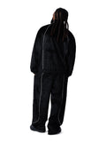 Faux Astrakhan Track Pant Black