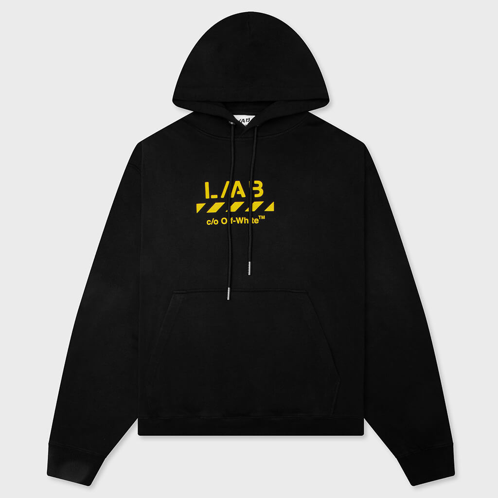 Diag Garment Wash Hoodie - Black