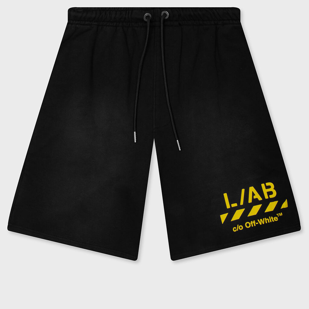 Diag Garment Wash Shorts - Black