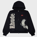 Eagle Pass Zip-Up Hoodie - Vintage Black/White