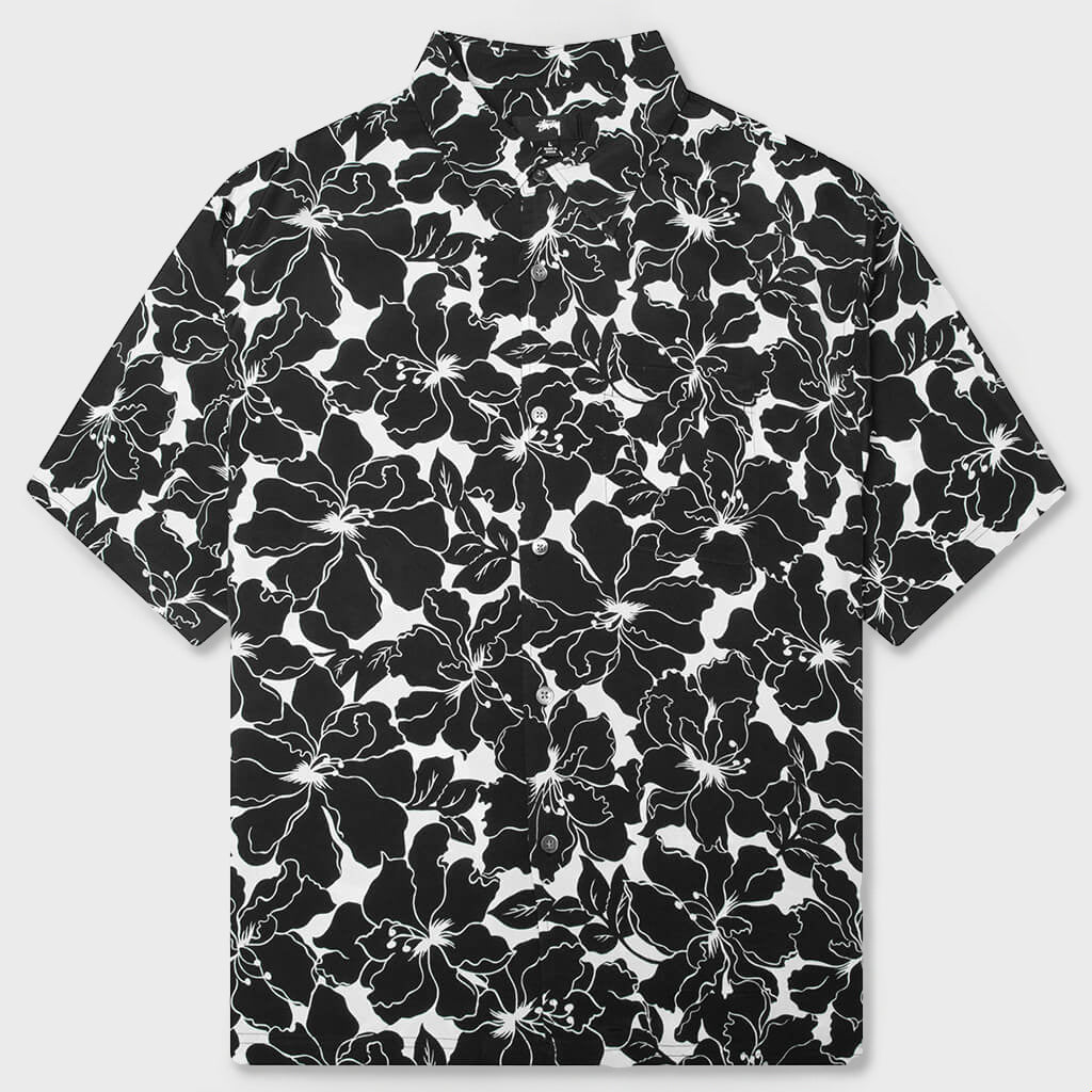 Floral Hawaiian Shirt - Black