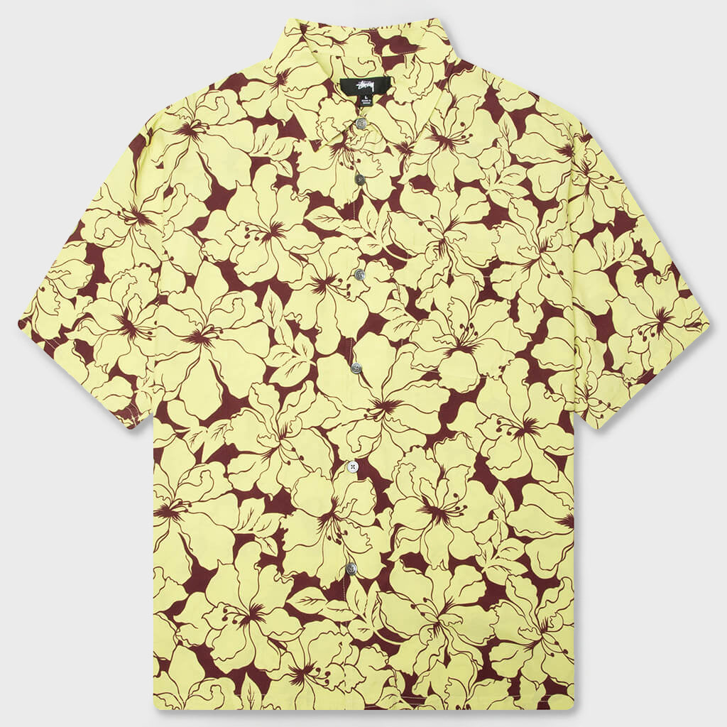 Floral Hawaiian Shirt - Lime