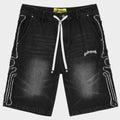 Fémur Frayed Denim Shorts (Black)