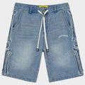Fémur Frayed Denim Shorts (Blue)
