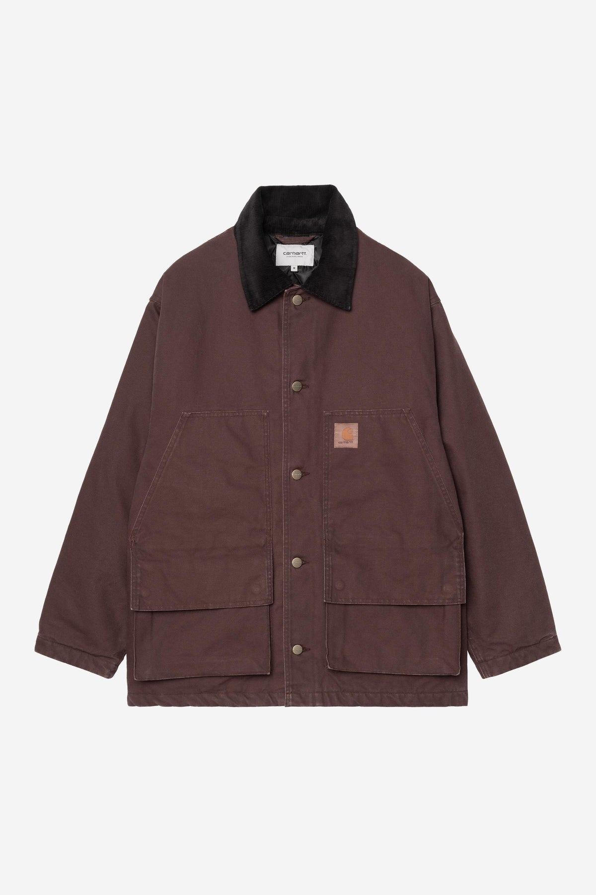 Carhartt WIP Lander Coat in Palisander / Black (stone washed)