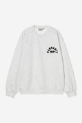 Carhartt WIP Arch Script Sweatshirt in Ash Heather / Dark Navy (stone washed)