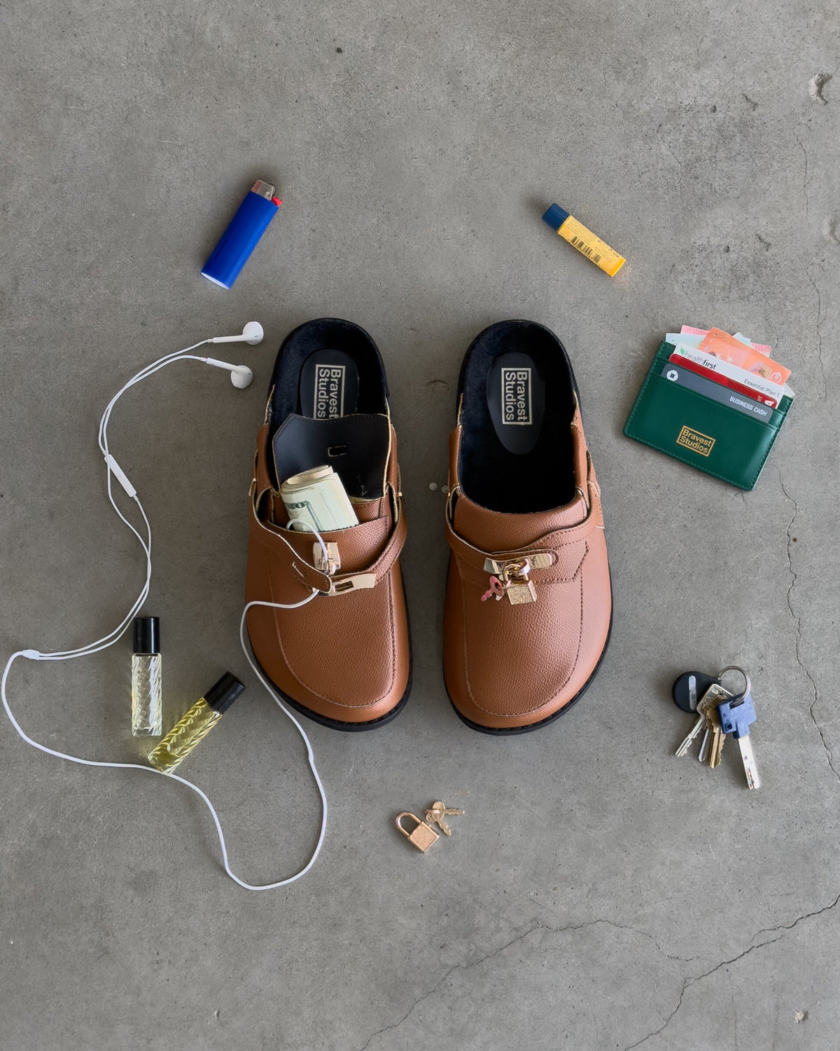 Cognac Bag Clogs