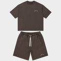 VITAL Short Set (Brown Wash - Pink Logo)