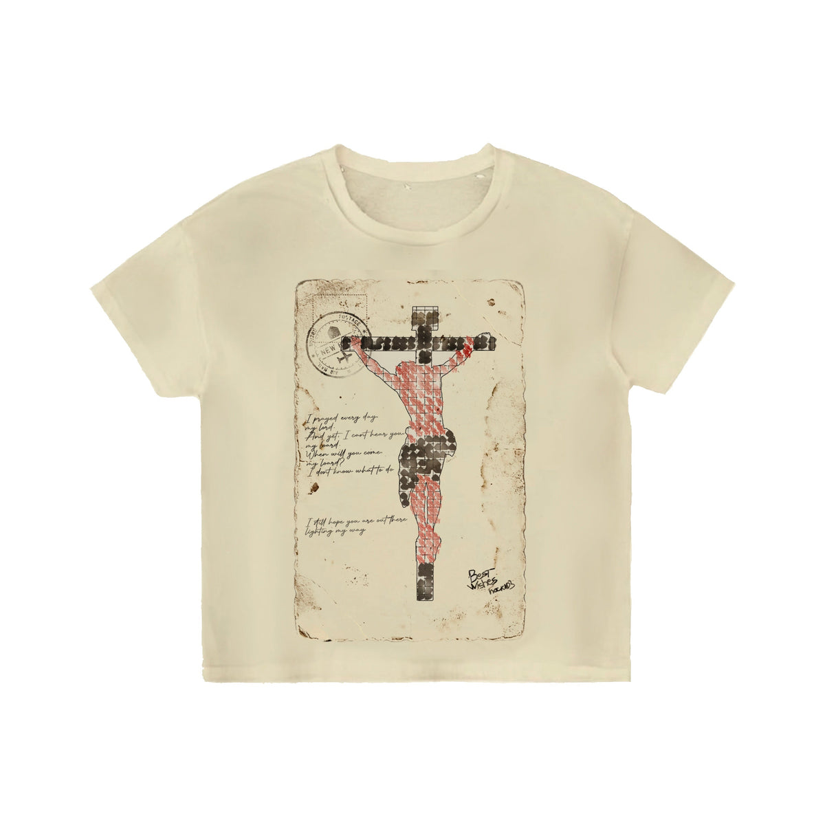 Cream Jesus Postcard Tee