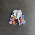 Grey Patchwork Baggy Sweatshorts