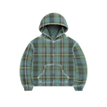 Green Plaid Thermal Zip Hoodie