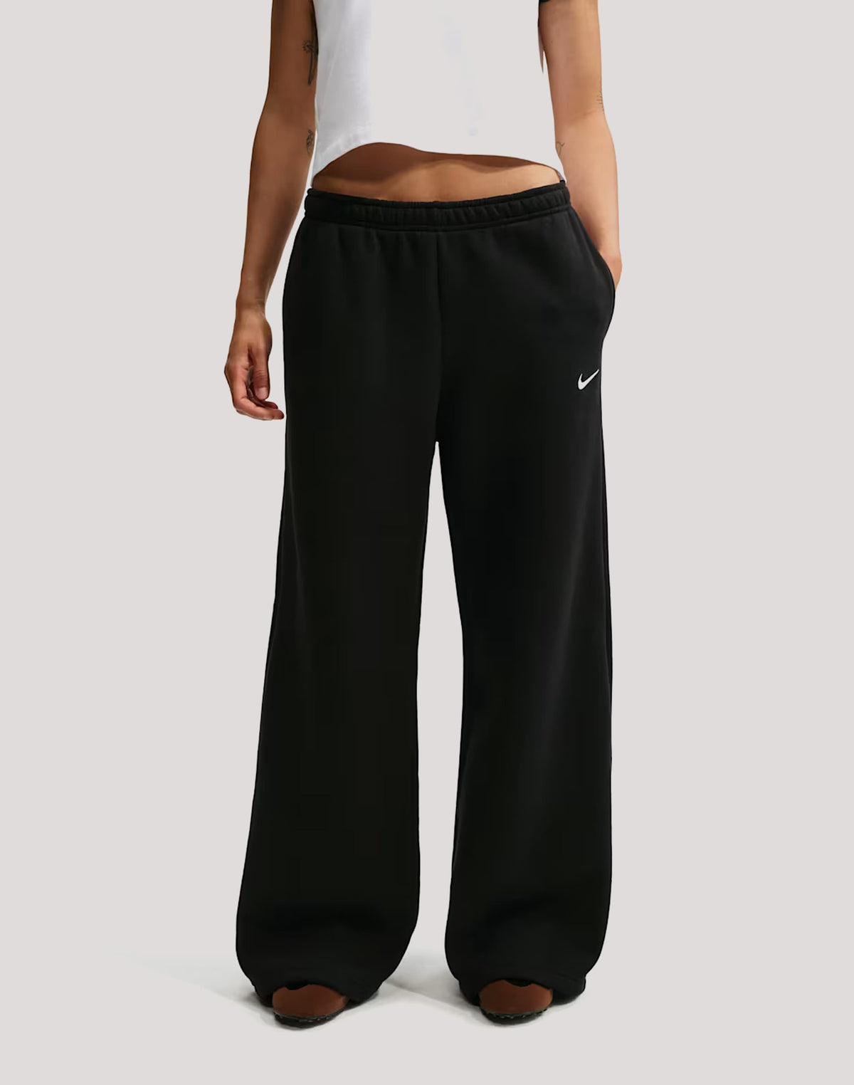 Nike Mid-Rise Wide-Leg Studio Fleece Pants