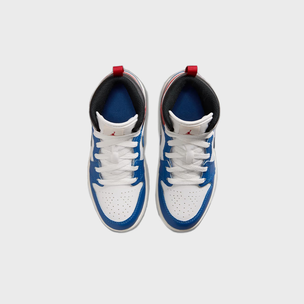 Jordan PS Jordan 1 Mid - True Blue / Varsity Red / Black / Summit White