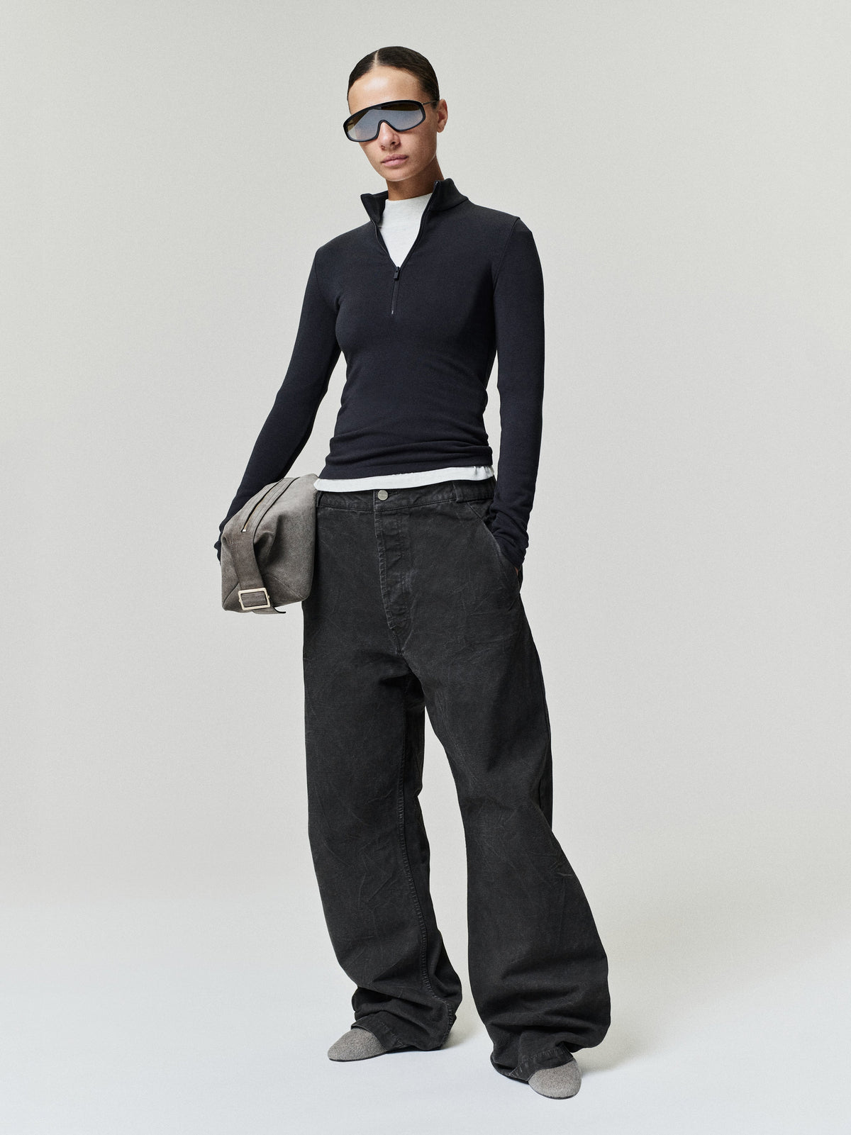 Womens Half Zip Mockneck