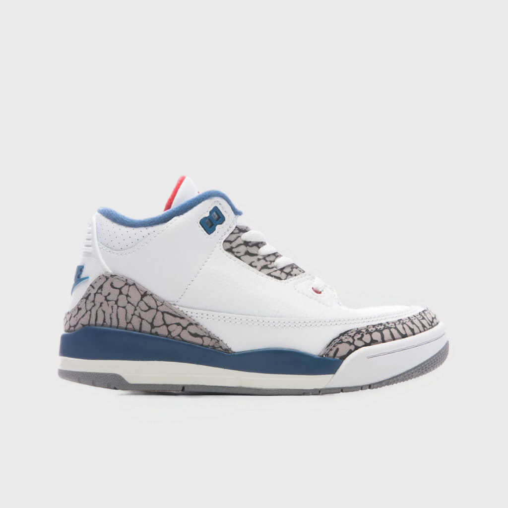 Air Jordan 3 Retro 'True Blue' (PS) - White/True Blue/Grey/Fire Red