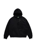 Biggie Rhinestone Cotton Wreath Pull Over Hoodie Black