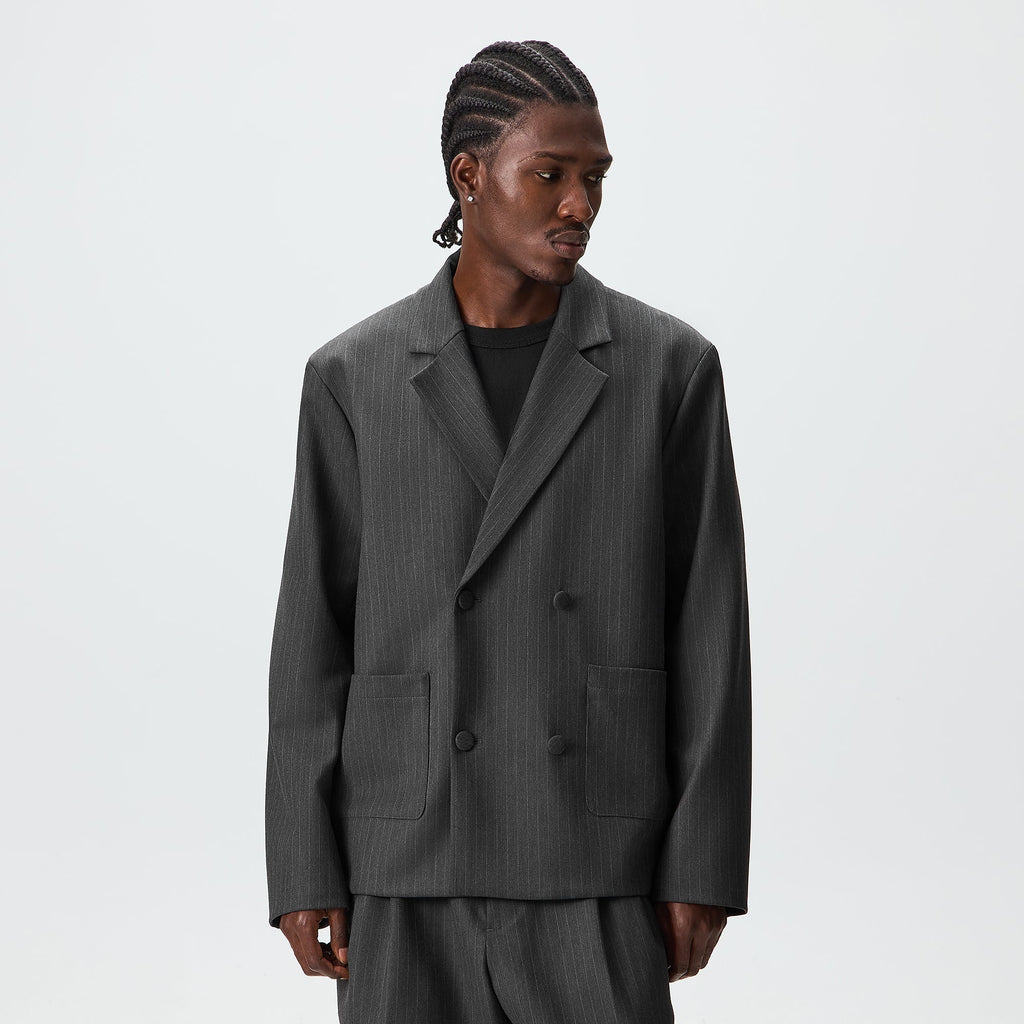 Kith Double Weave Raya Blazer - Dark Heather Grey