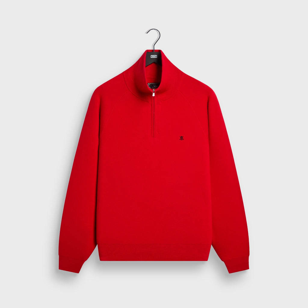 Kith Compact Cotton Knit Javier Quarter Zip Pullover - Fame