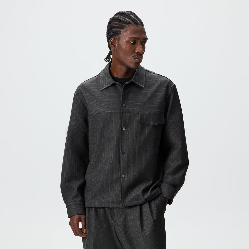 Kith Double Weave Montague Shirt - Dark Heather Grey