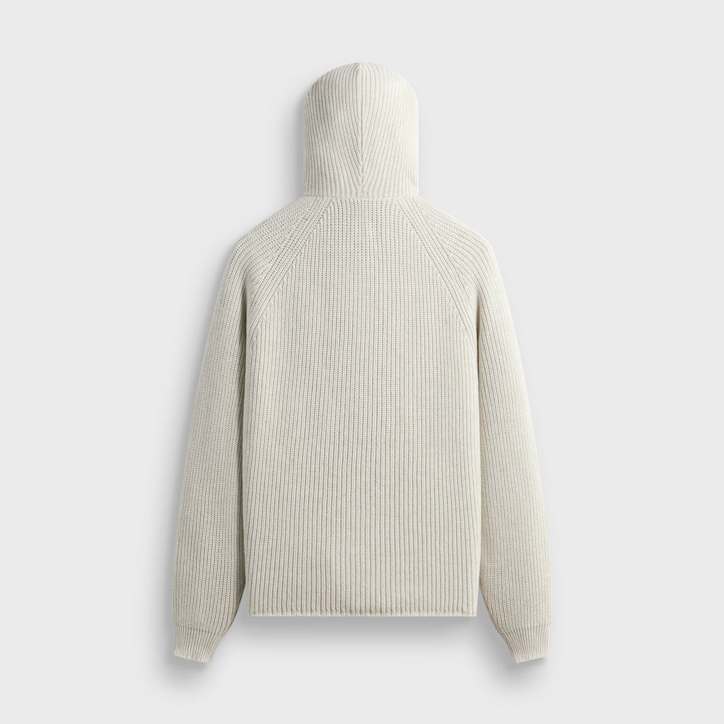 Kith Full Zip Knit Miles Hoodie - Light Heather Grey