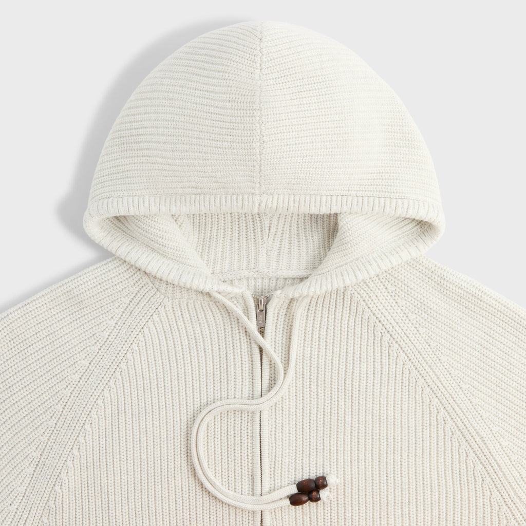 Kith Full Zip Knit Miles Hoodie - Light Heather Grey