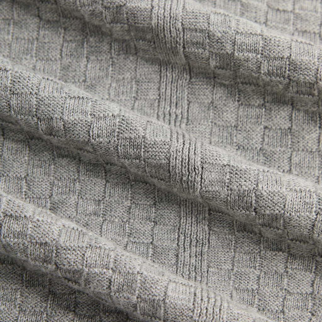 Kith Long Sleeve Tilden Pullover - Medium Heather Grey