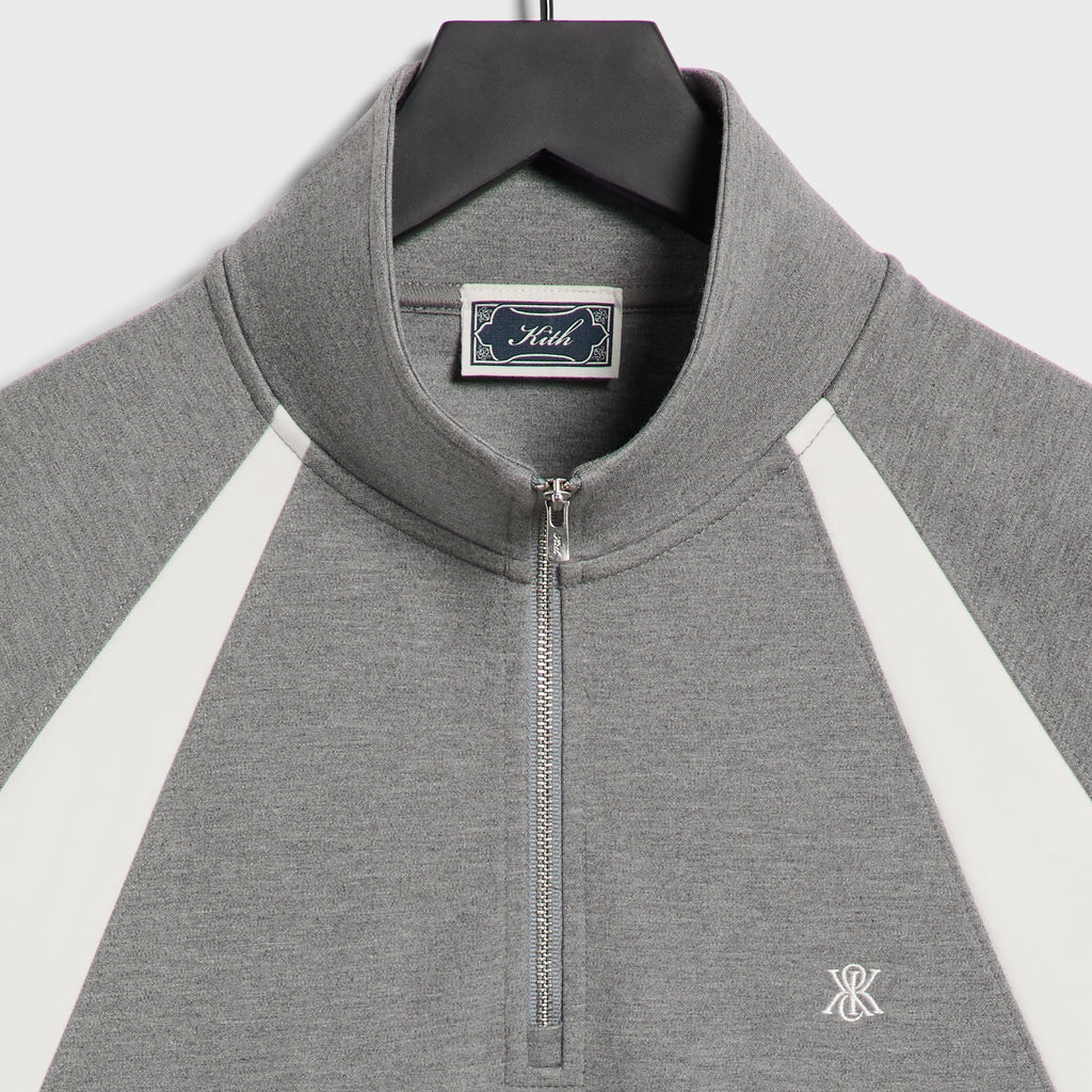 Kith Ponte Novak Quarter Zip - Medium Heather Grey