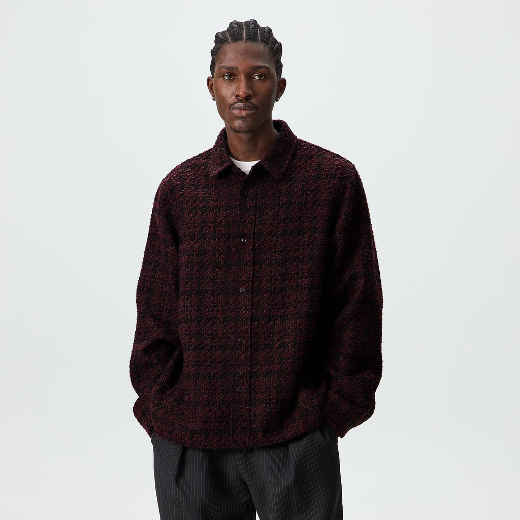 Kith Boucle Plaid Boxy Collared Overshirt - Essence