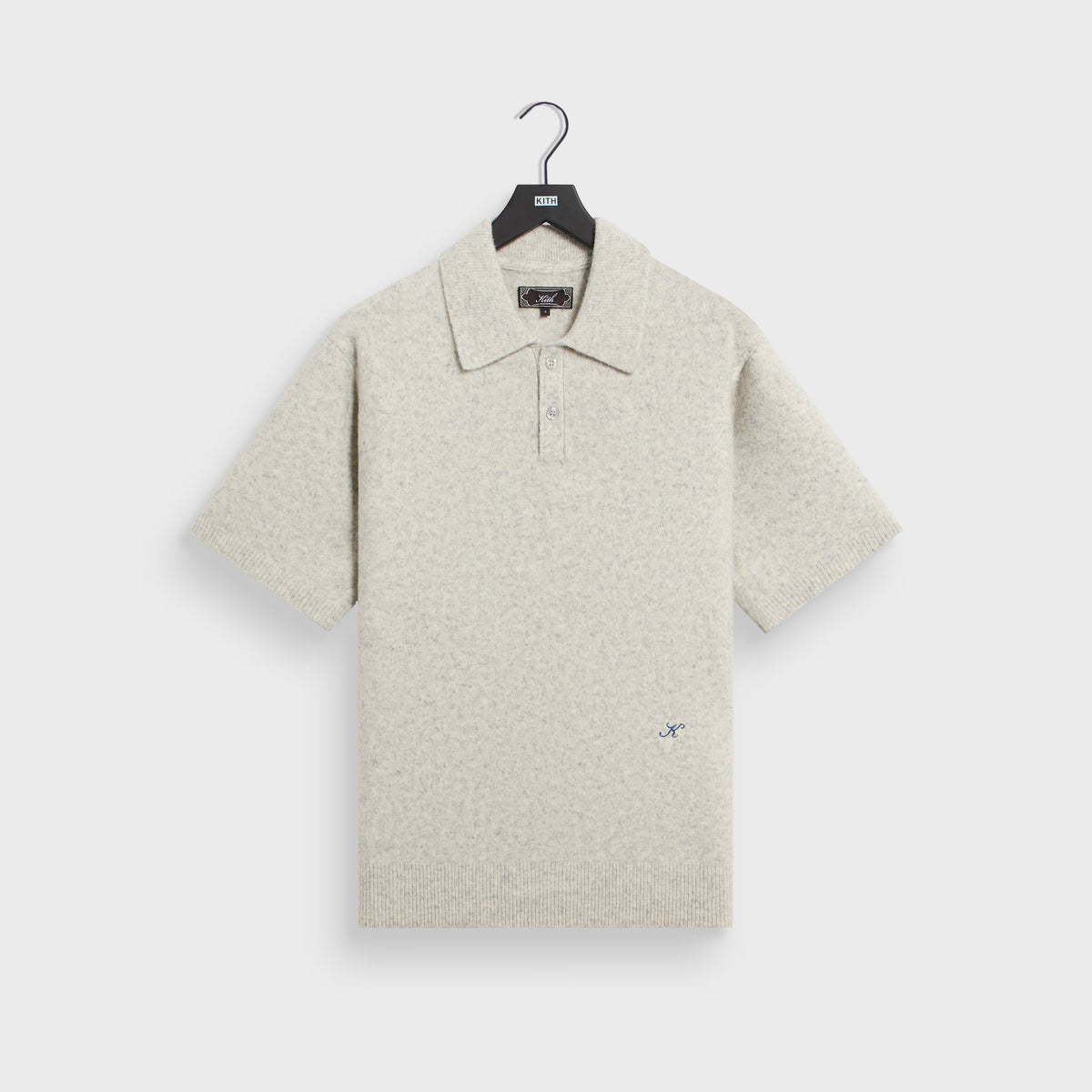 Kith Boucle Tobey Polo - Light Heather Grey