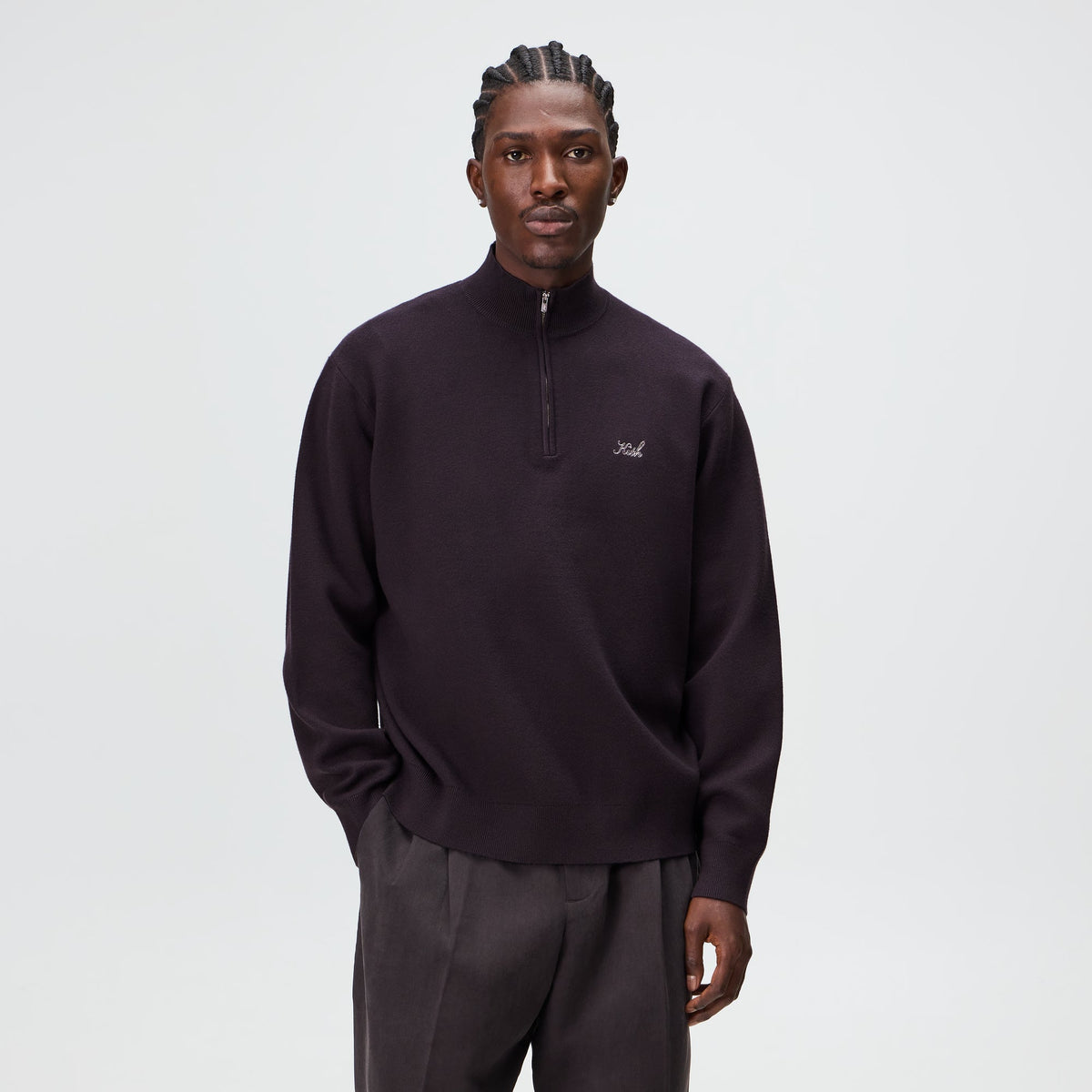 Kith Harmon Quarter Zip Mock Neck - Carbon