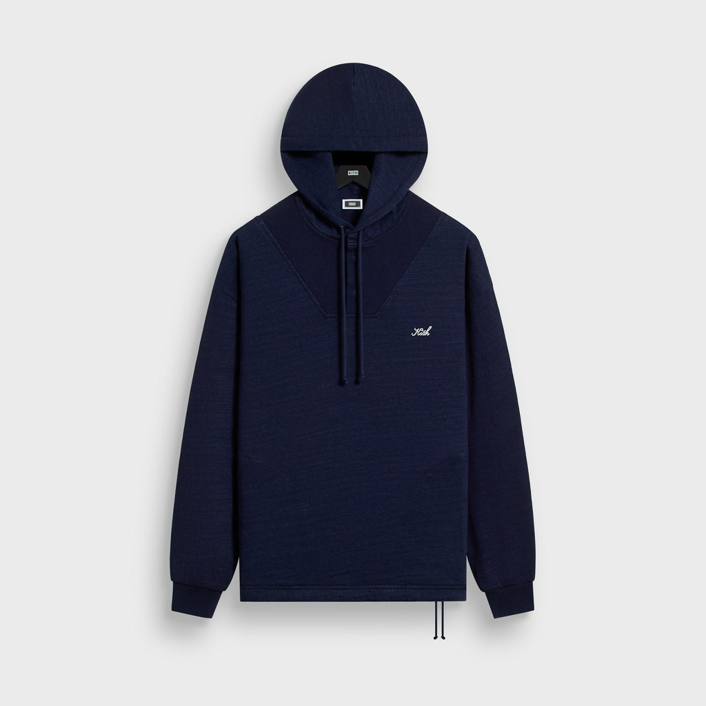 Kith Indigo Fleece Cropped Camden Hoodie - Raw Indigo