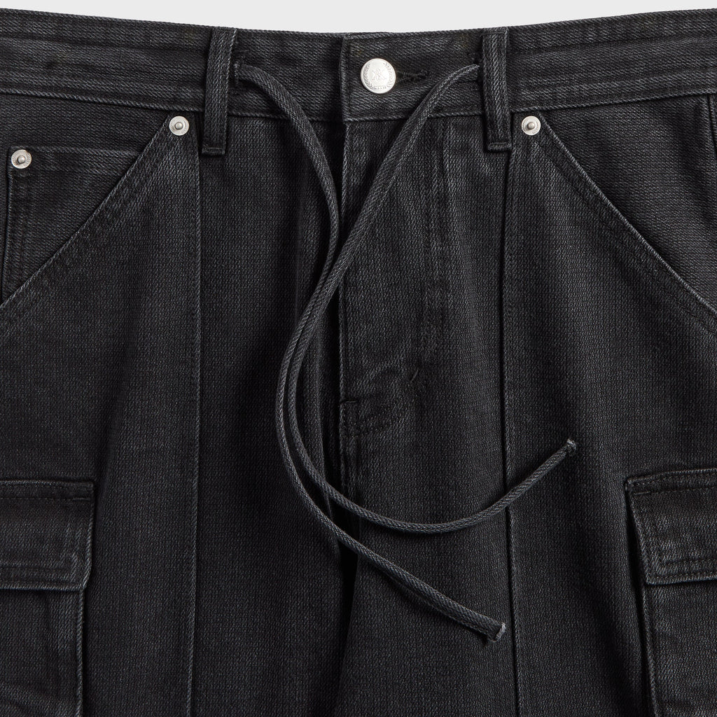 Kith Herringbone Denim Zane Cargo Pant - Black