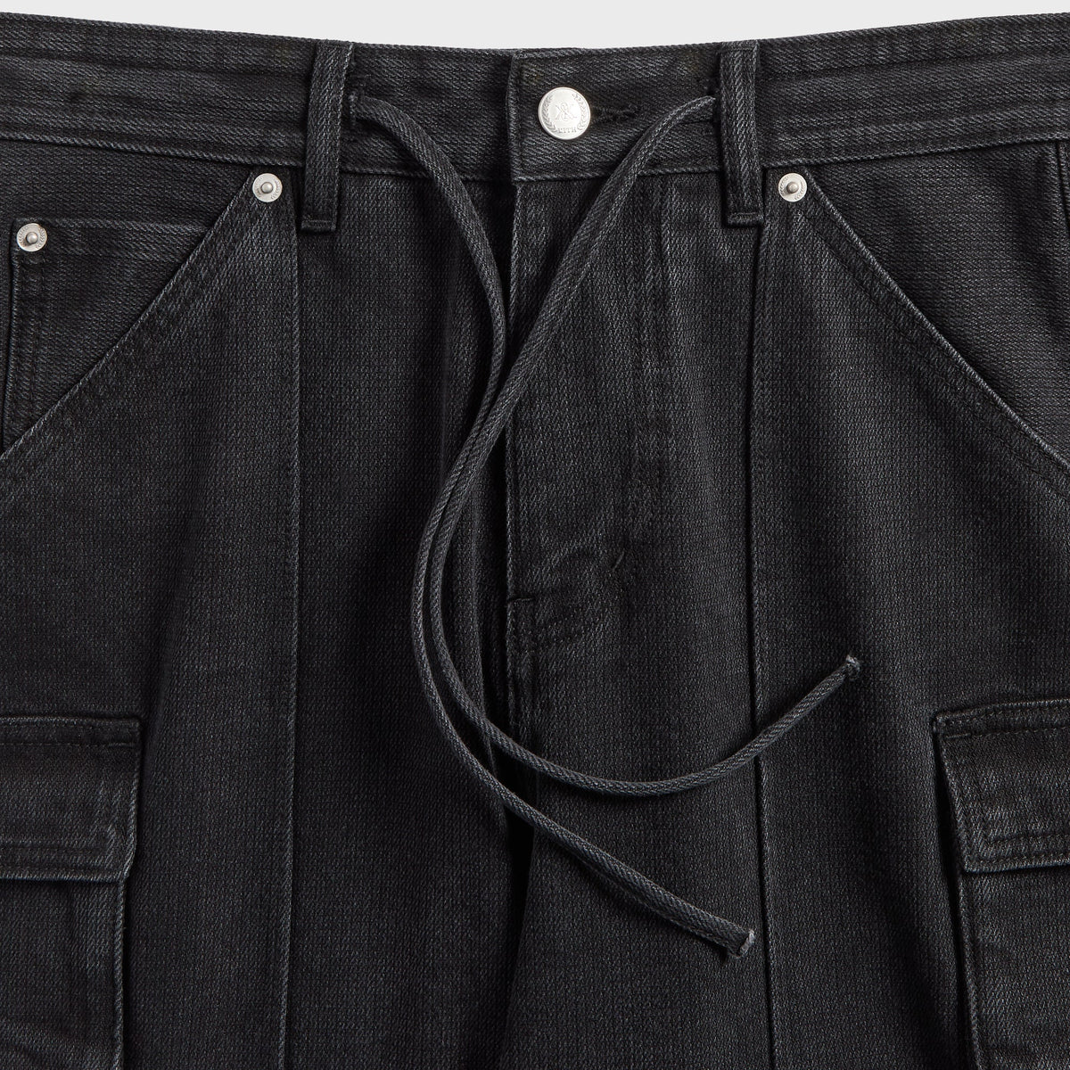 Kith Herringbone Denim Zane Cargo Pant - Black