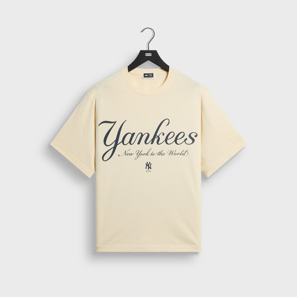 Kith for the New York Yankees Script Vintage Alex Tee - Sandrift
