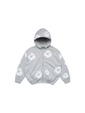 Kids Cotton Wreath Zip Hoodie Grey