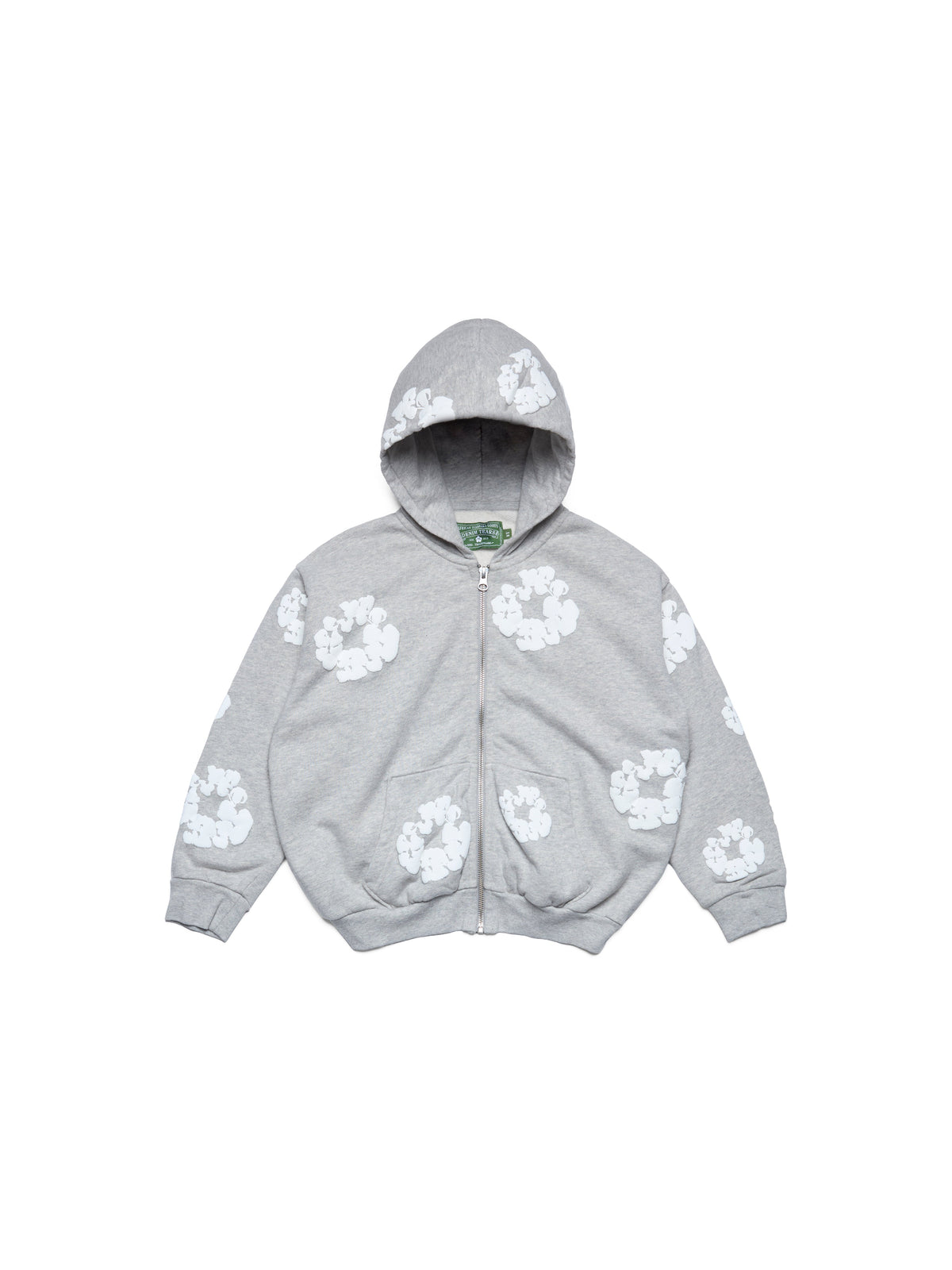 Kids Cotton Wreath Zip Hoodie Grey