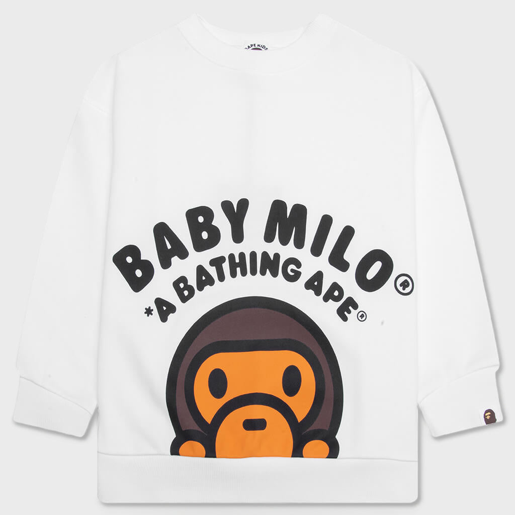 Kid's Baby Milo Relaxed Fit Crewneck Sweatshirt - White