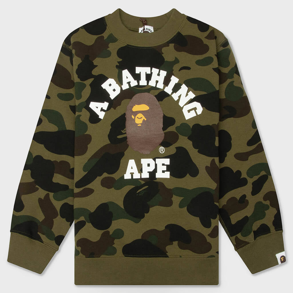 Kids 1st Camo College Crewneck Sweatshirt - Green