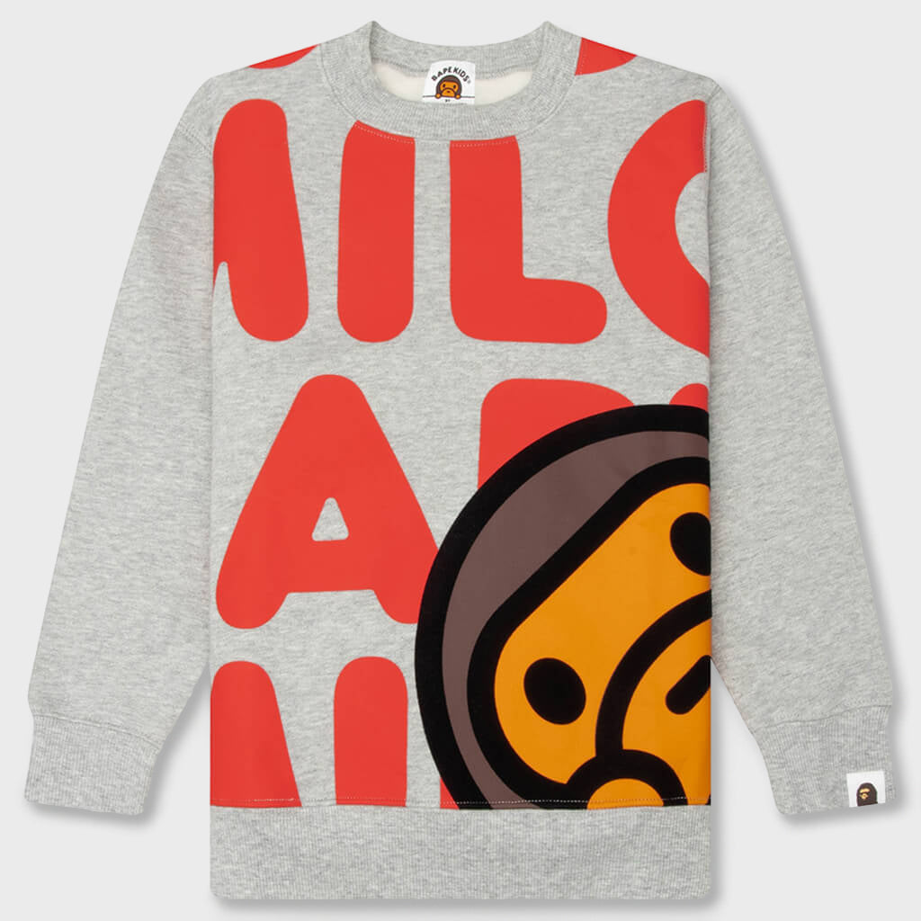 Kids Big Baby Milo Crewneck Sweatshirt - Gray