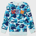Kids ABC Camo Shark Crewneck Sweatshirt - Blue
