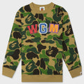 Kids ABC Camo Shark Crewneck Sweatshirt - Green