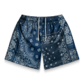 Navy Patchwork Paisley Shorts