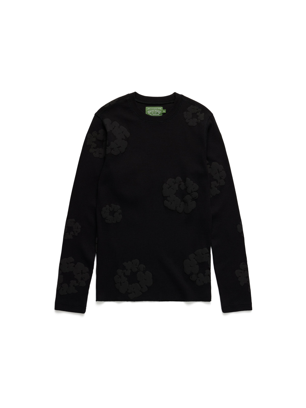 Cotton Wreath Thermal Long Sleeve Black Mono