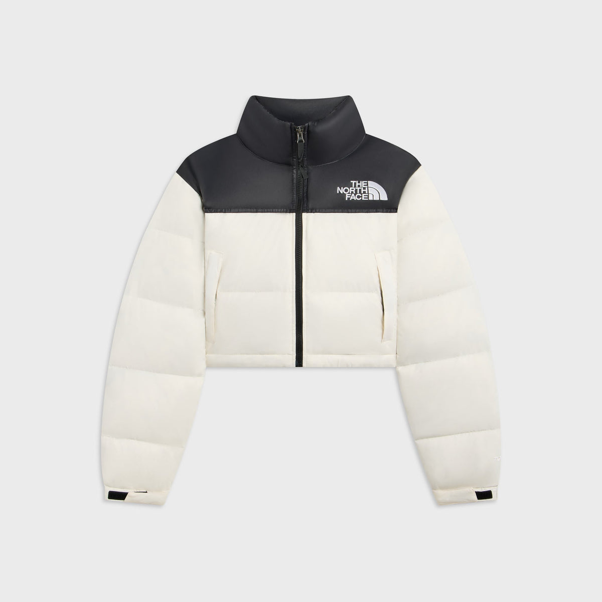 The North Face Women's Nuptse Short Jacket - White Dune / TNF Black