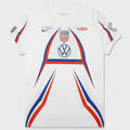 Womens S/S Soccer Top - White/Deep Royal Blue